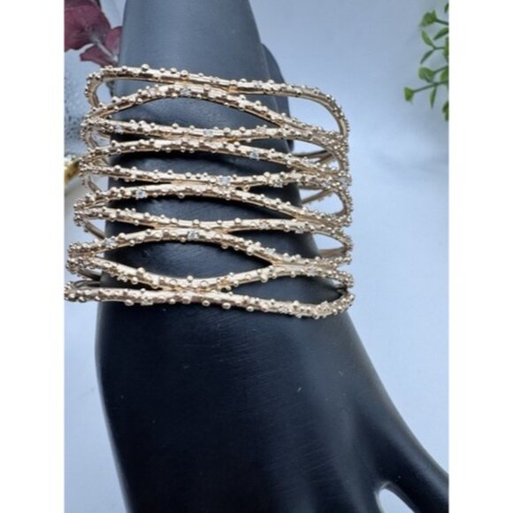 Kendra Scott Nicolas Cuff Bracelet  Gold Tone, Chunky Bracelet Gold- - Picture 3 of 13